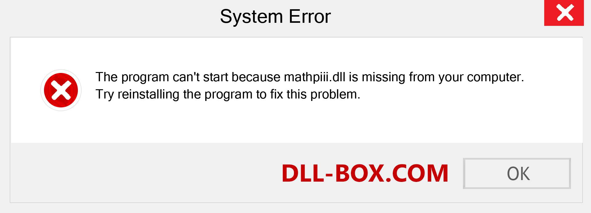  mathpiii.dll file is missing?. Download for Windows 7, 8, 10 - Fix  mathpiii dll Missing Error on Windows, photos, images